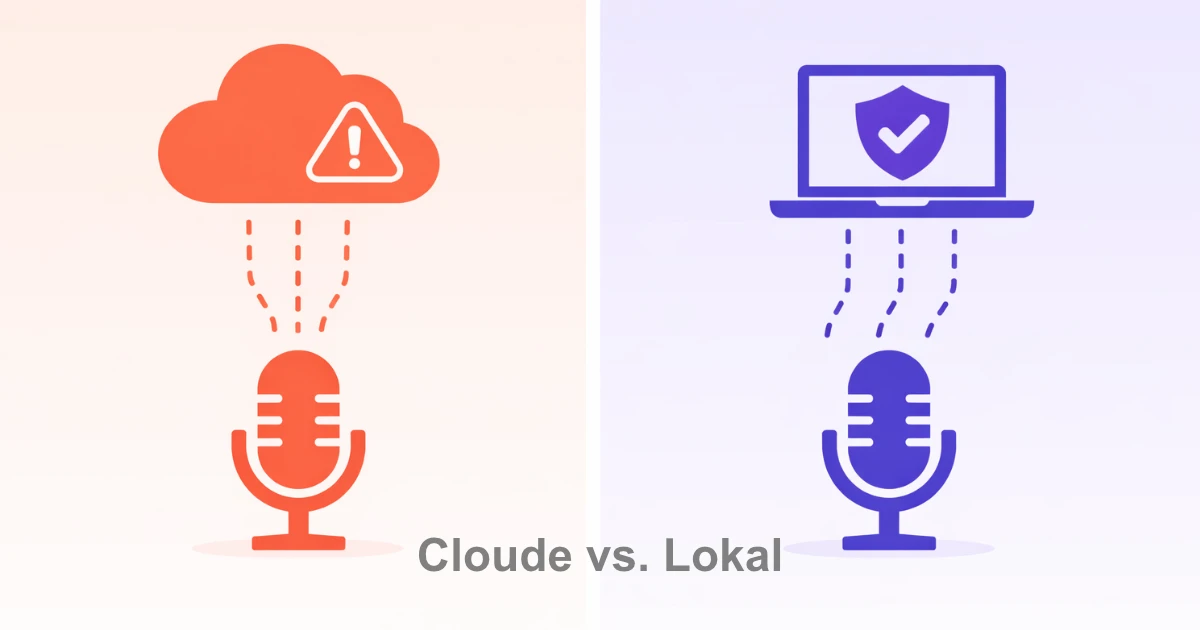 Diktiersoftware DSGVO-konform: Vergleich Cloud vs. lokale Spracherkennung